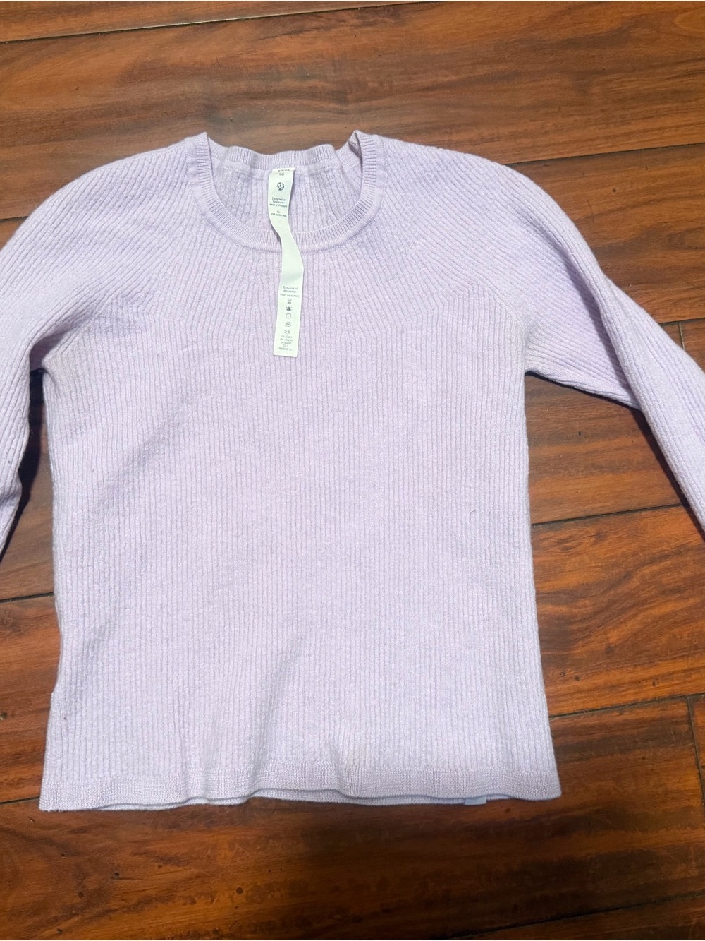lululemon athletica Light Lavender Ribbed 100% merino wool sweater